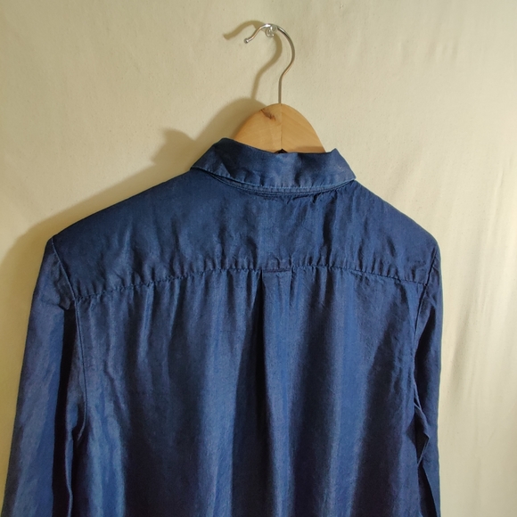 BANANA REPUBLIC Women's Parker Blue Long Sleeve Button Up Collared Shirt M - Picture 9 of 12